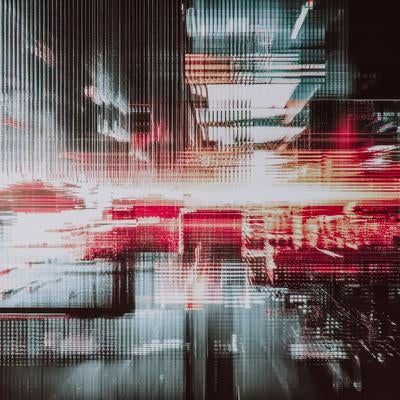 デジタルノイズのようなビジュアル空間の写真