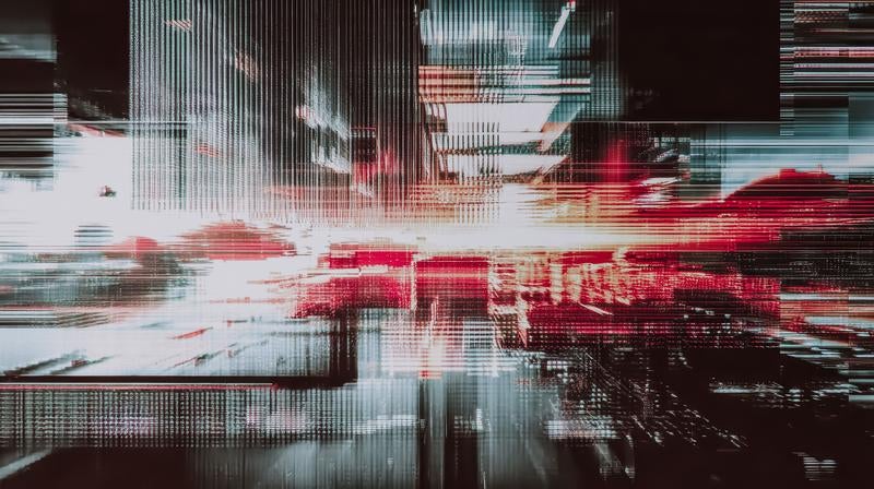 デジタルノイズのようなビジュアル空間の写真