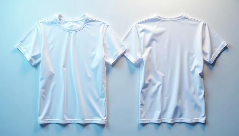 白い無地Tシャツの前面と背面