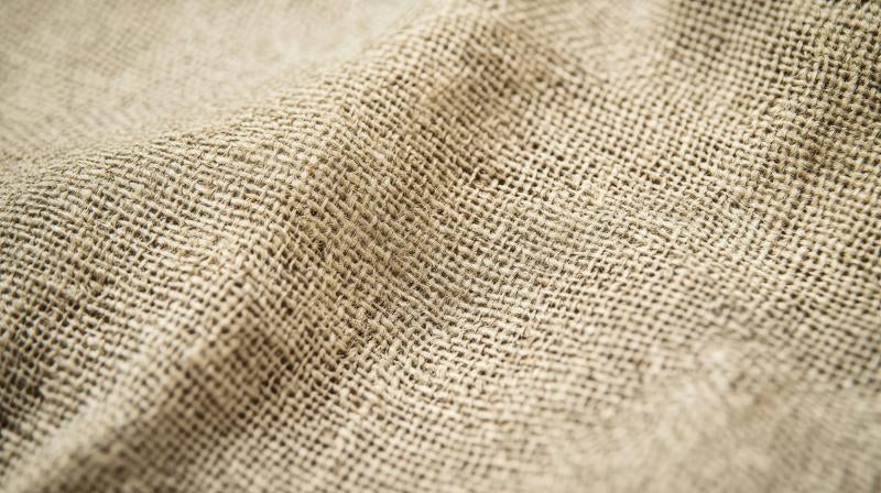 自然な風合いが美しい麻布の織り目とテクスチャの詳細の写真