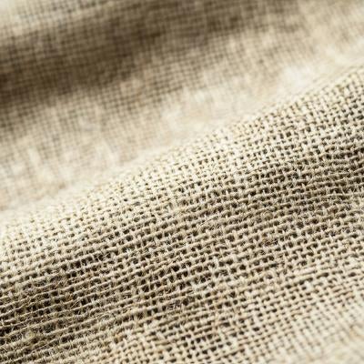 手織り風麻布の立体的な織り目の写真