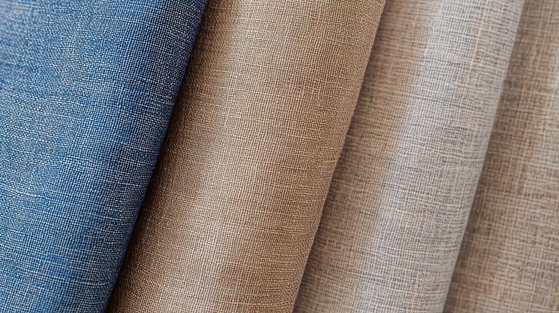 4色のカーテン素材サンプルの写真