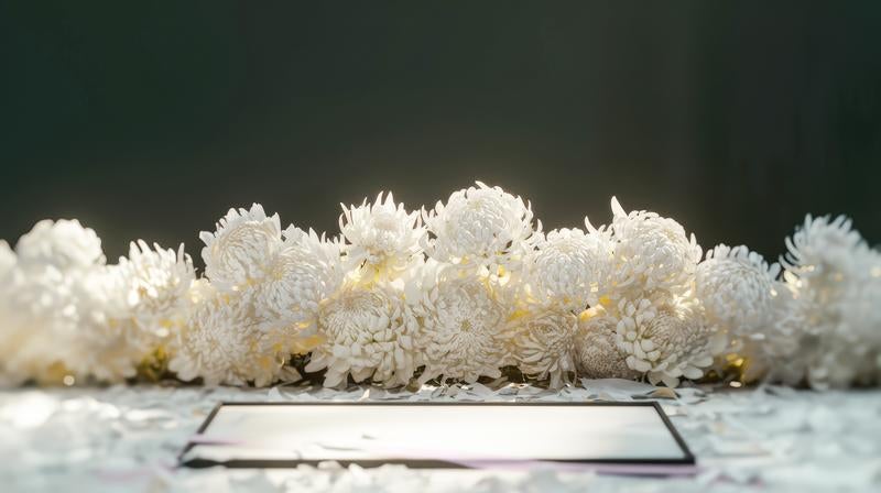 追悼の花（菊）の写真