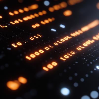 暗闇に浮かぶ電子回路の光点の写真