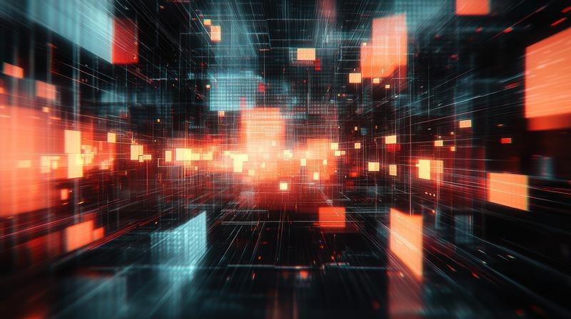 サイバー空間風のデジタルネットワークの写真