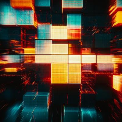 立体キューブが描くデジタルワールドの素材