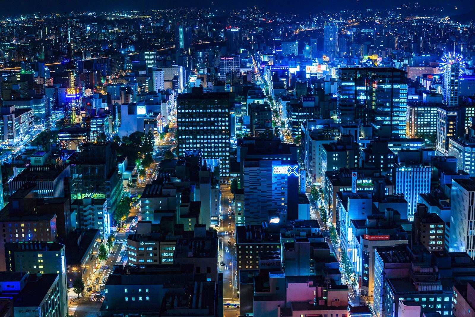 「札幌の街並み（夜景）」の写真