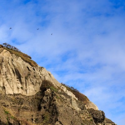 イタンキ浜の断崖の写真