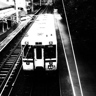 母恋駅に停車するローカル線の写真