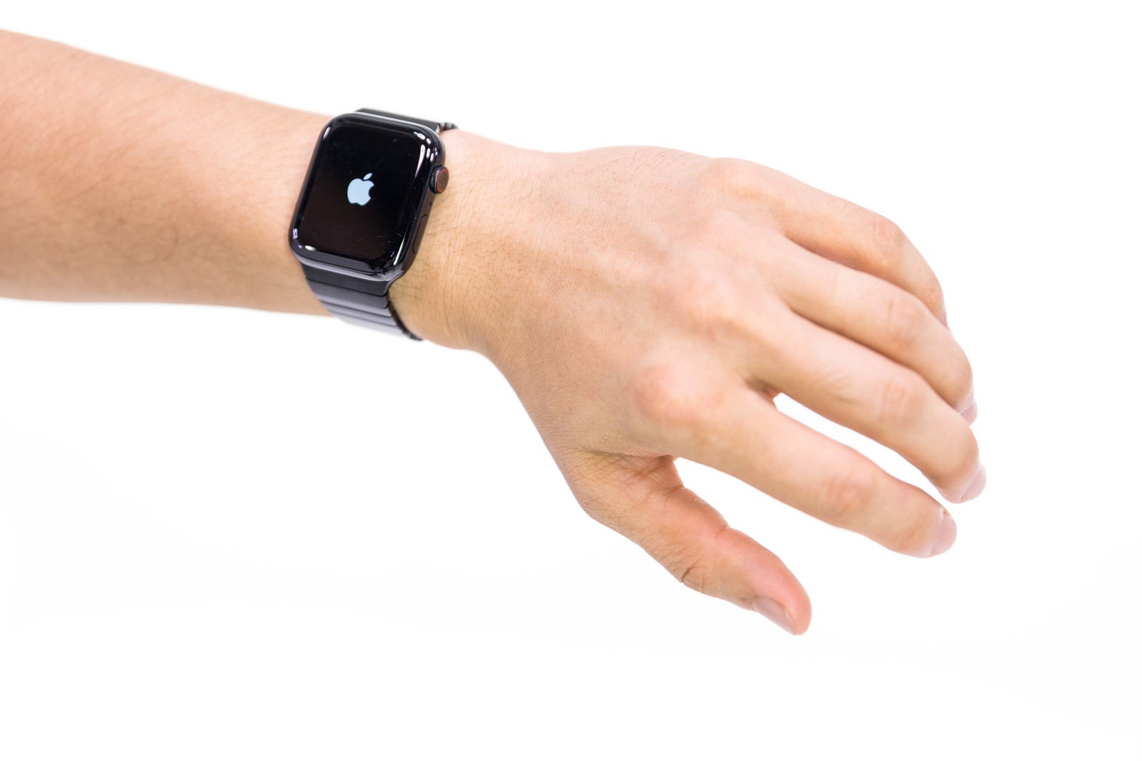 「Apple Watch Series 4 を取り付けた腕」の写真
