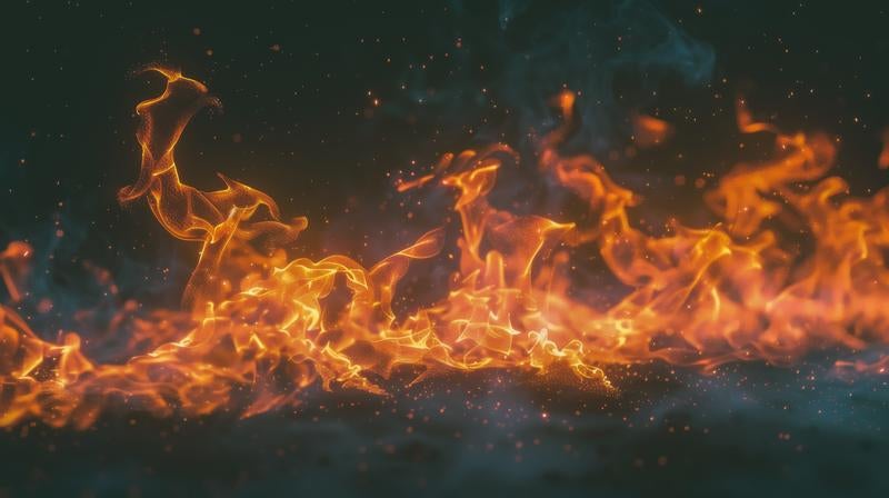 ダイナミックな炎と燃え盛る火のエネルギーの写真