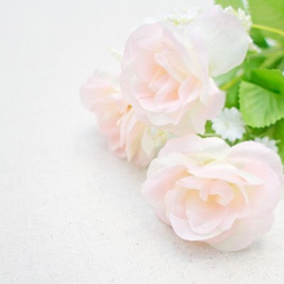 白いバラの造花の写真