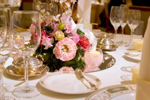 結婚式・ウェディングのテーブルセットの写真
