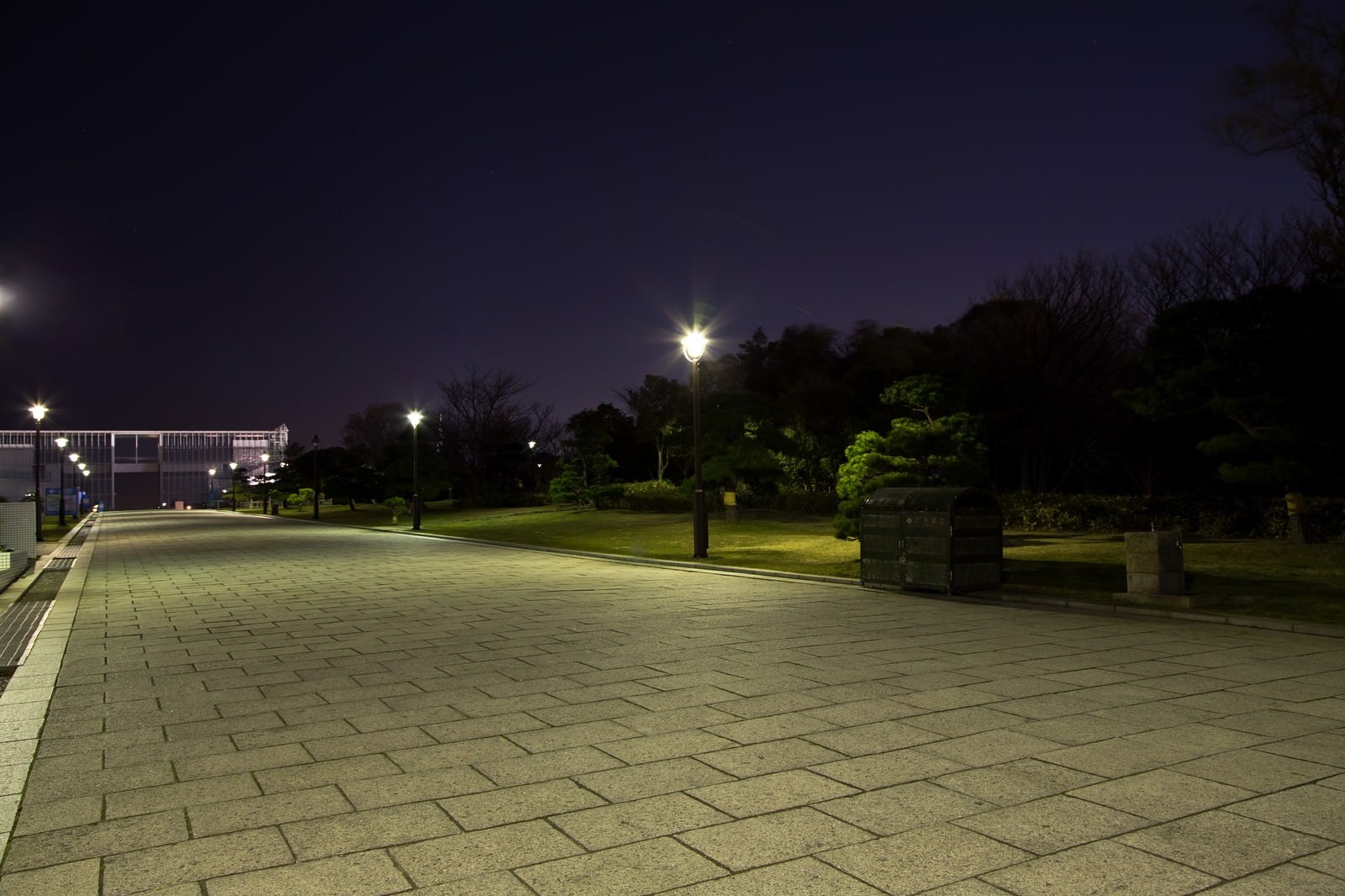 「夜の葛西臨海公園の展望広場まで」の写真