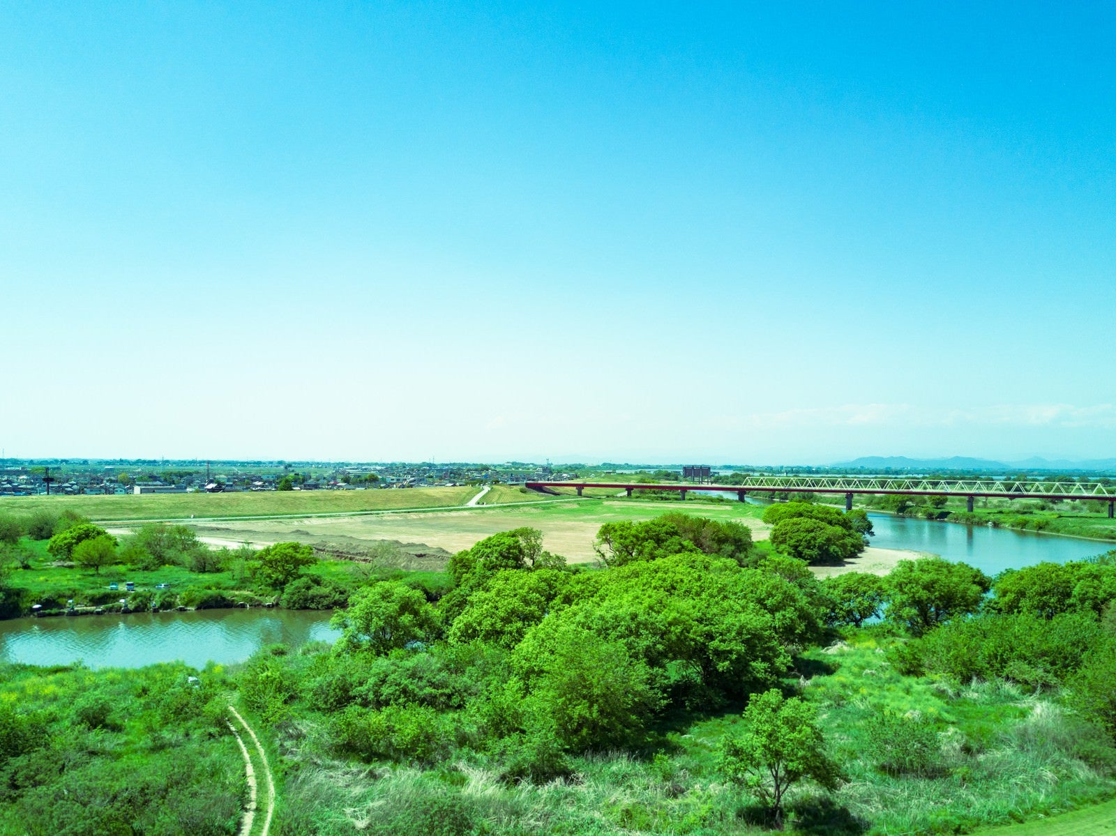 「渡良瀬川上空」の写真