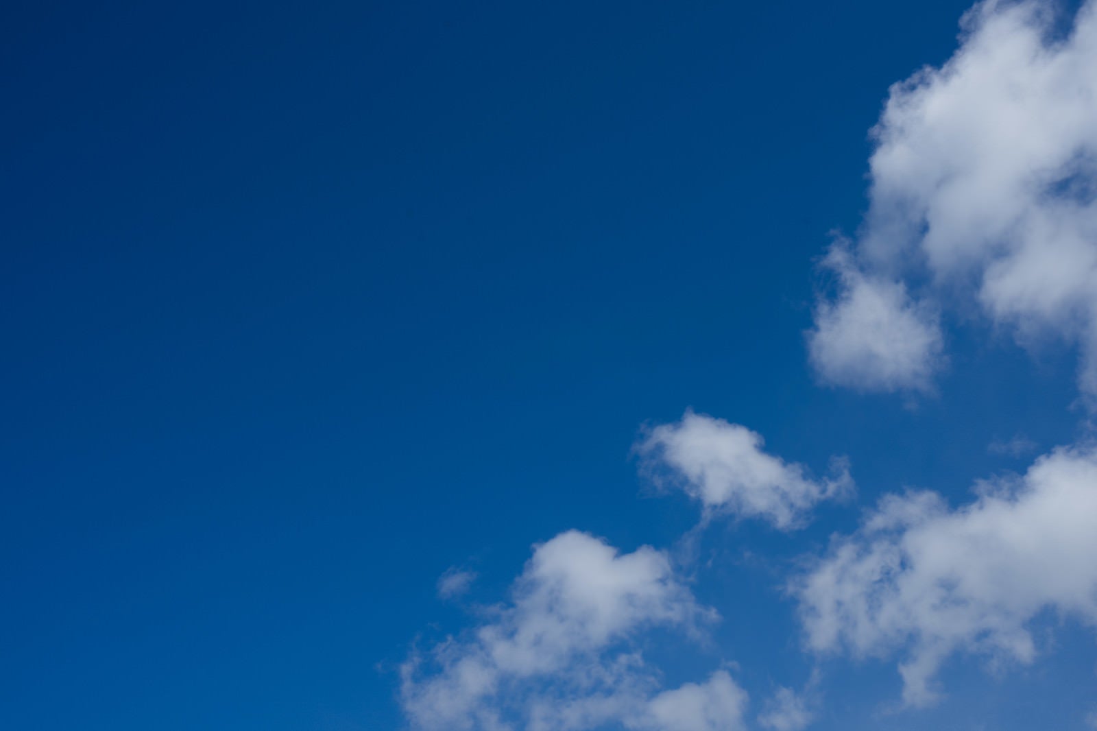 「青空と浮かぶまばらな雲」の写真
