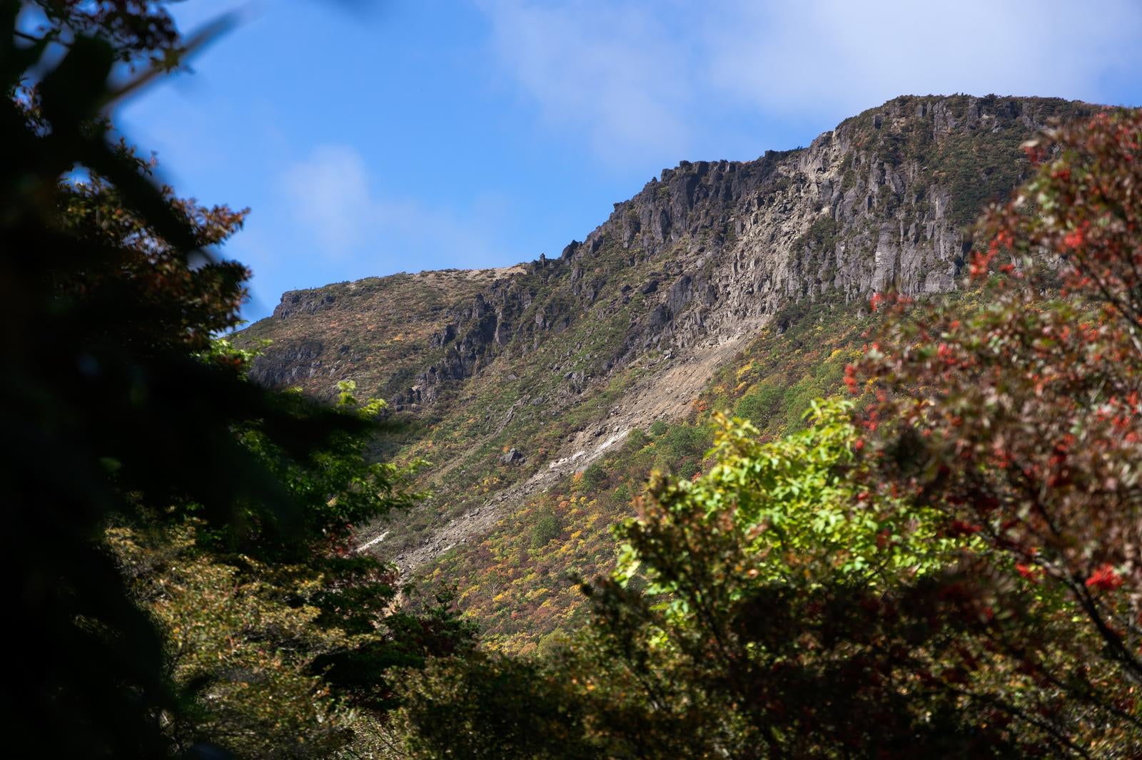 「馬車道からの安達太良山の秋の風景」の写真