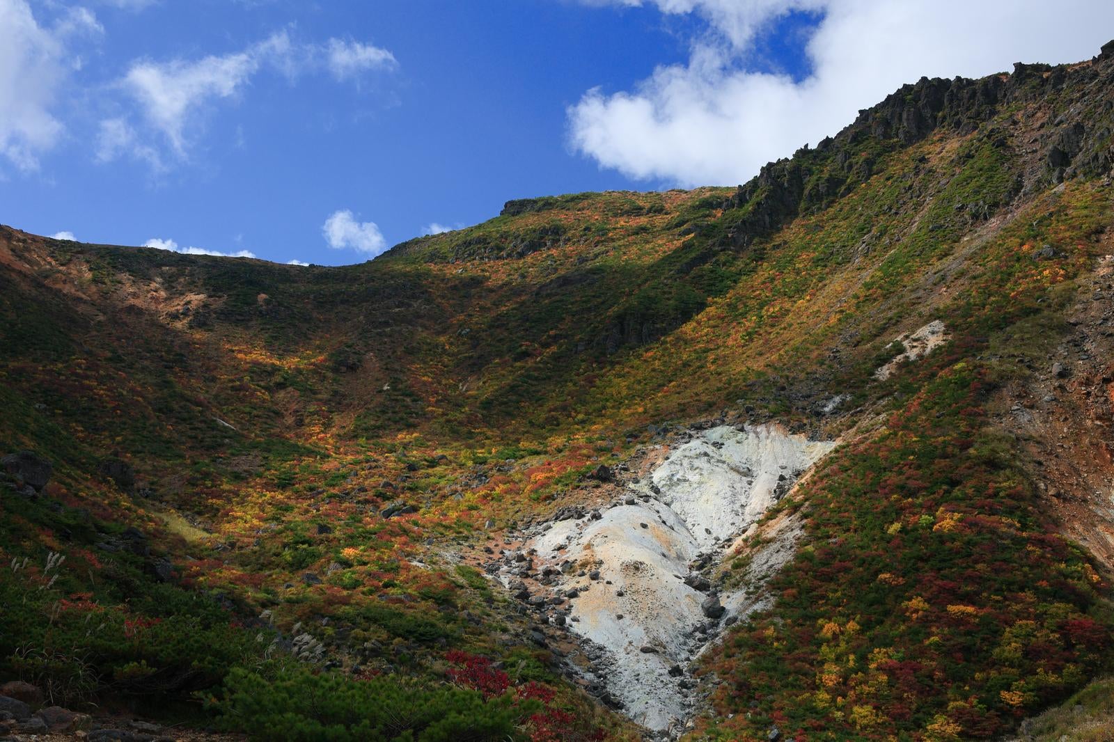 「紅葉が織りなす自然と秋の峰の辻」の写真
