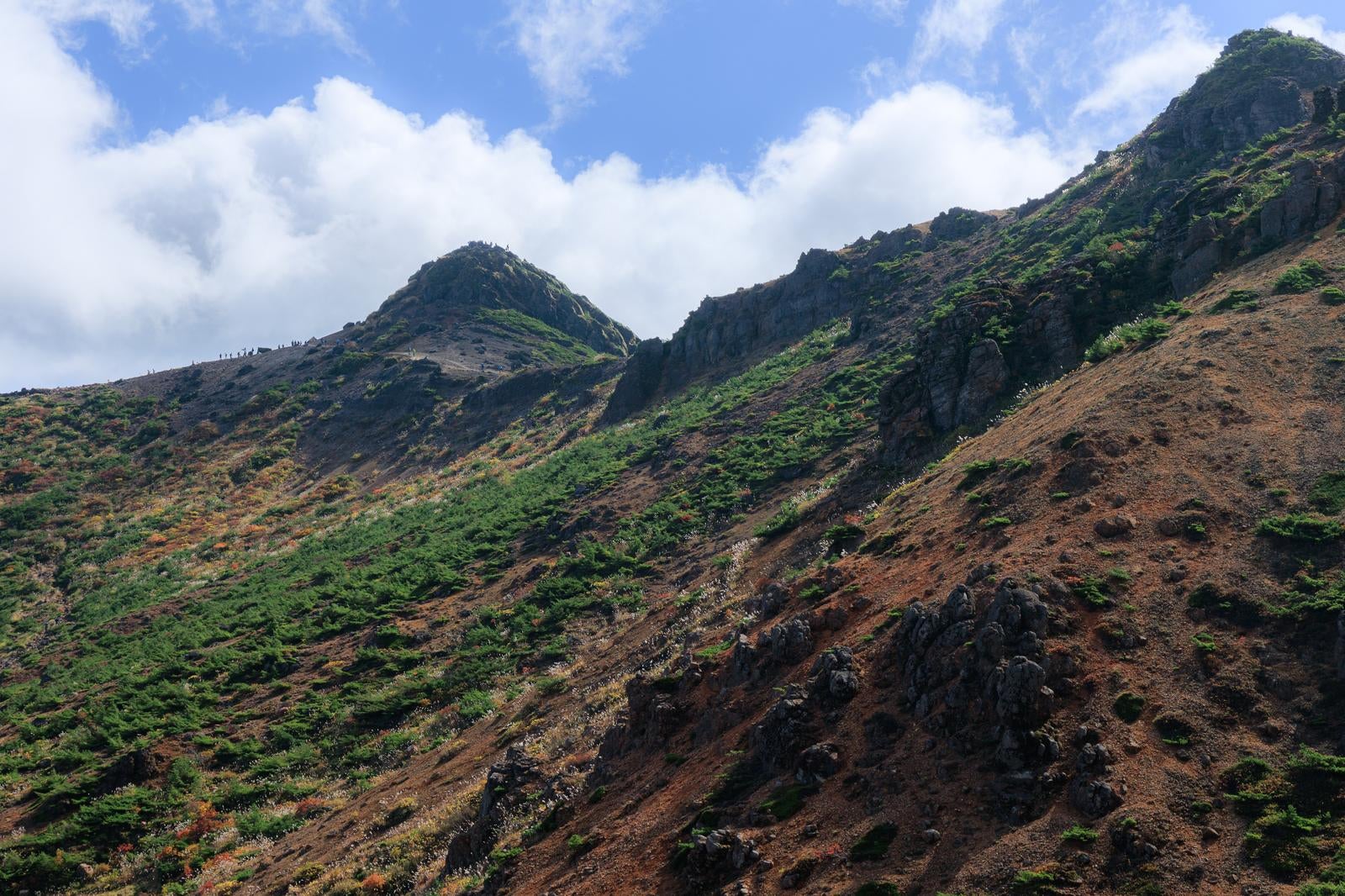 「安達太良山の山肌に見る自然の力と美」の写真