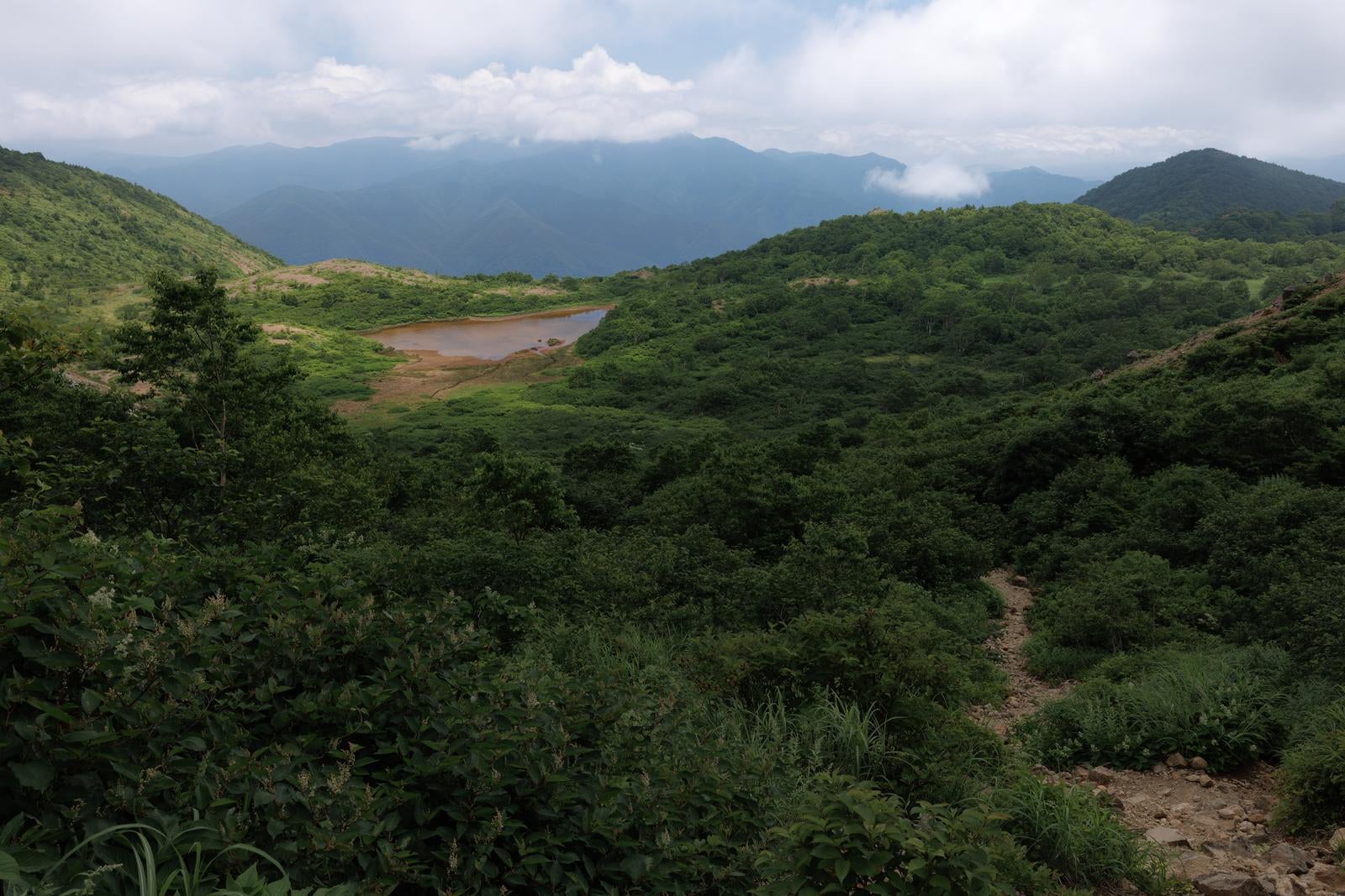 「磐梯山猪苗代登山口の神秘的なトレイル」の写真