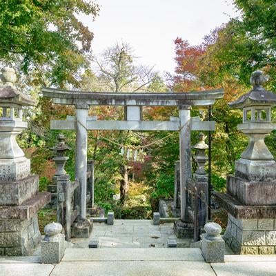 石都々古和気神社の鳥居と境内の写真