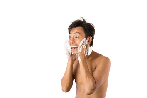 洗顔スッキリ男子の写真