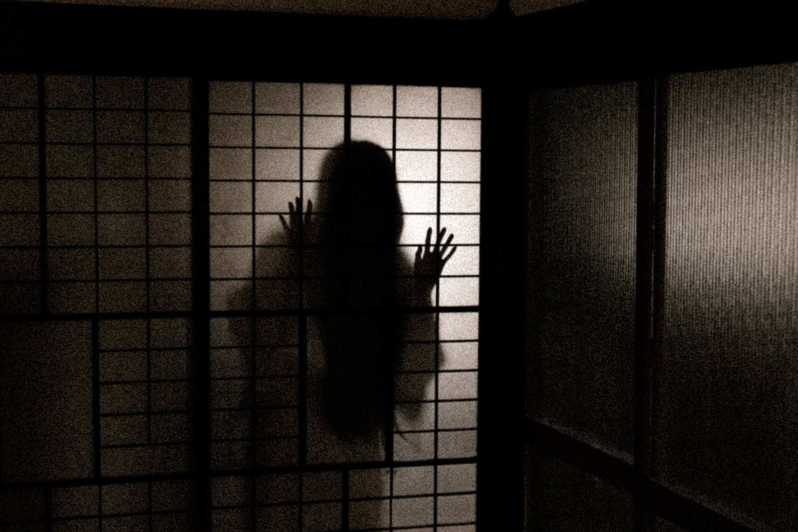 「深夜、誰もいない部屋に人影が…」の写真［モデル：緋真煉］