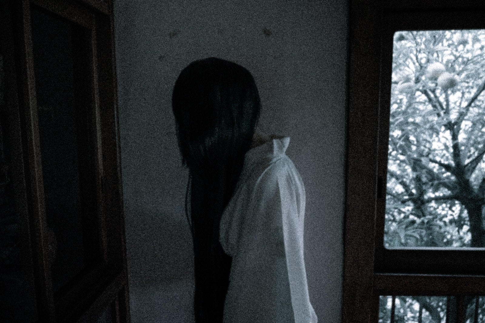 「黒髪長髪の女性が部屋の中を徘徊している」の写真［モデル：緋真煉］
