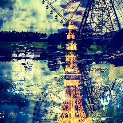 東京タワーと観覧車の写真