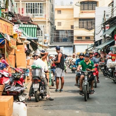 ベトナム（ホーチミン）の下町マーケットの写真