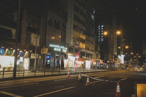 道路を封鎖（香港デモの様子）の写真