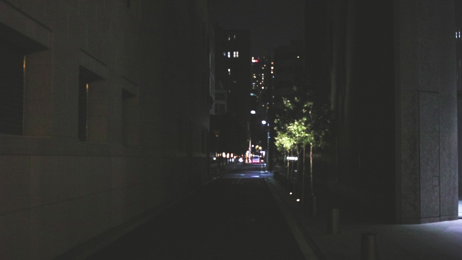 「寝静まったビル街」の写真