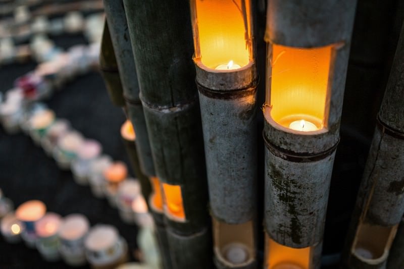 竹灯籠「ボシ灯ろうまつり」の写真