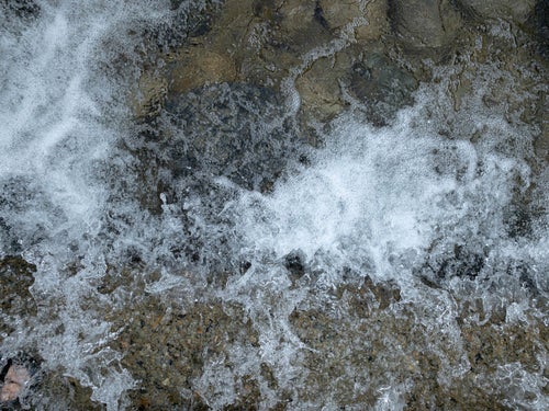 泡立つ水面（テクスチャー）の写真