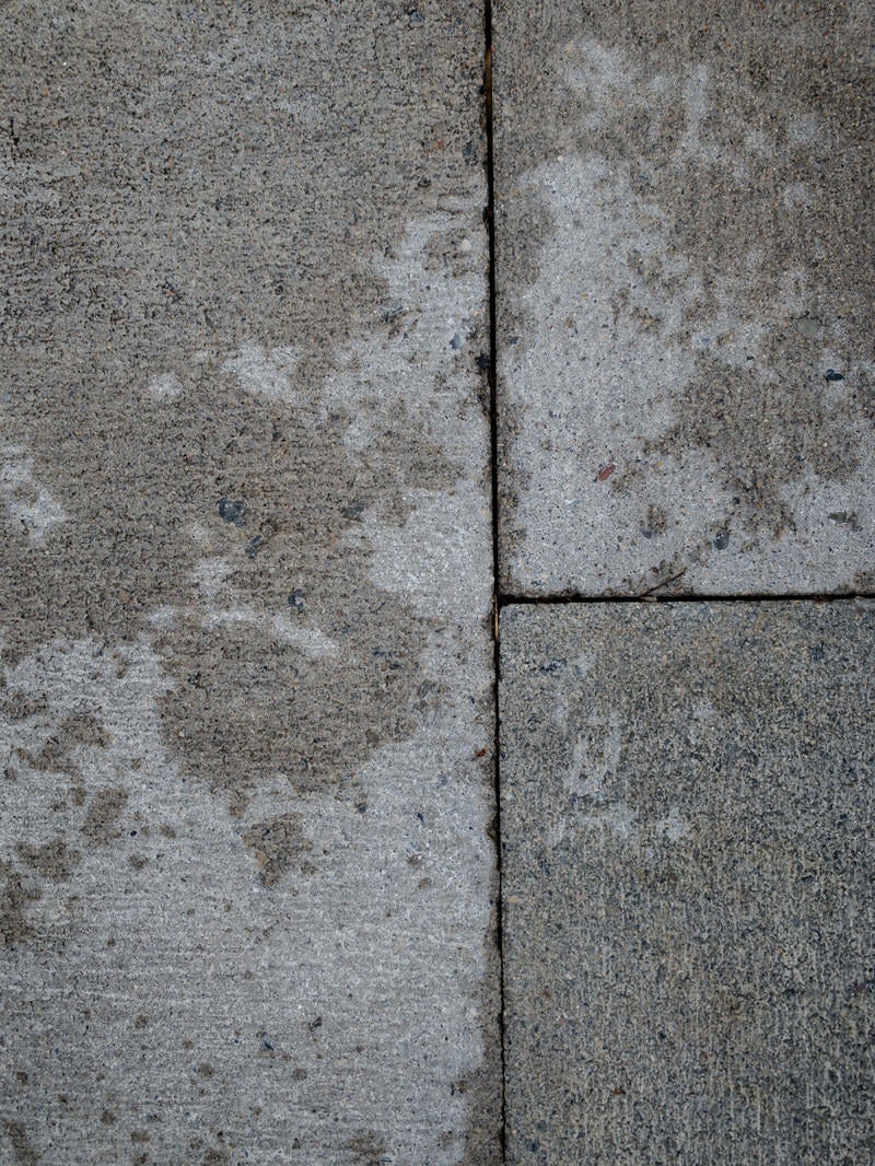 「湿った部分のあるコンクリートブロック（テクスチャー）」の写真