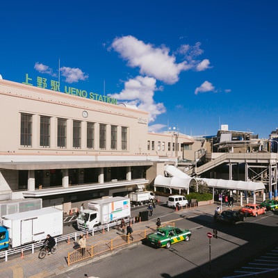 上野駅前（中央出口）の様子の写真