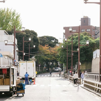 日暮里の御殿坂前の様子の写真