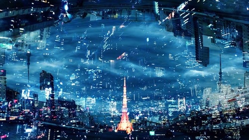 東京タワーの灯（フォトモンタージュ）の写真