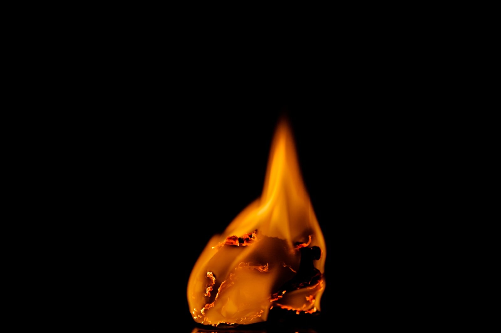 「丸めた紙が燃える」の写真