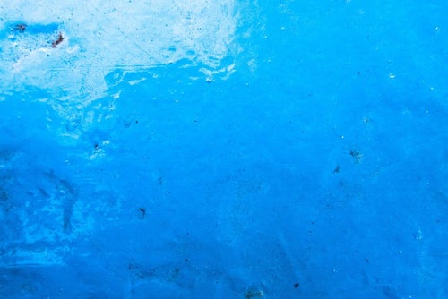青い塗装がされた壁（テクスチャ）の写真
