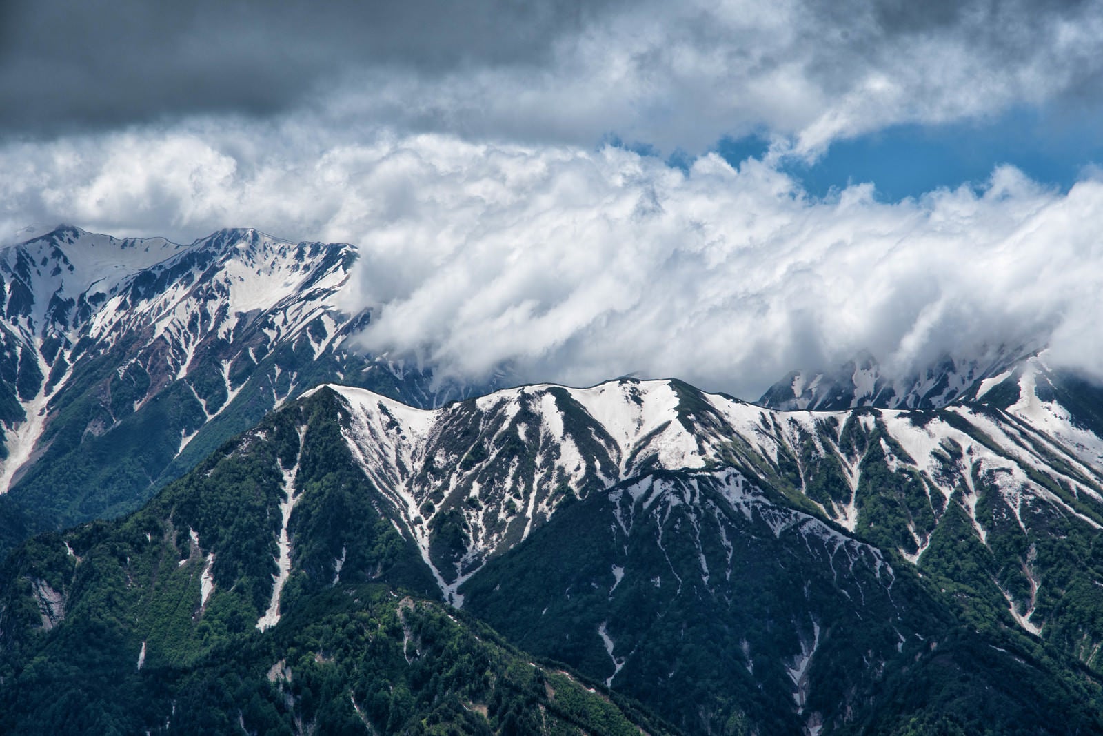 「立山を飲み込む滝雲（タキグモ）」の写真