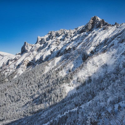 厳冬の横岳（南八ヶ岳連峰）の写真