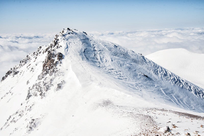 冬の朝日岳（北アルプス）の写真