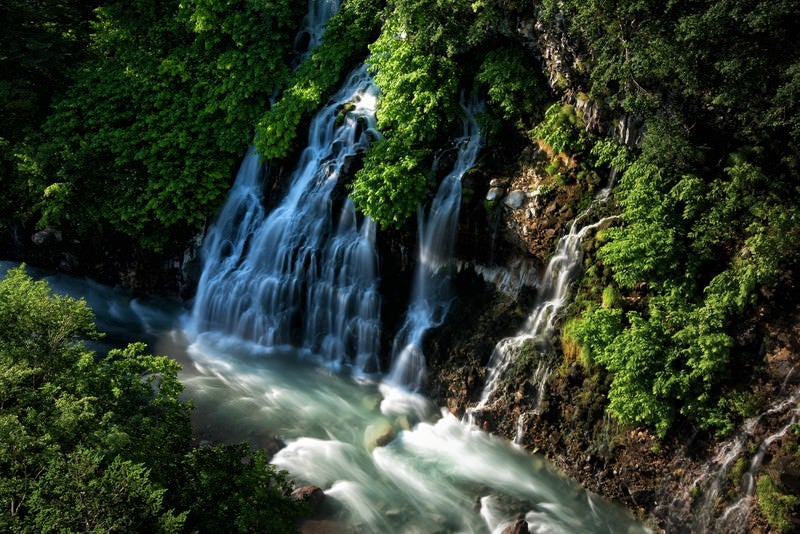 美瑛町にある白髭の滝（北海道）の写真