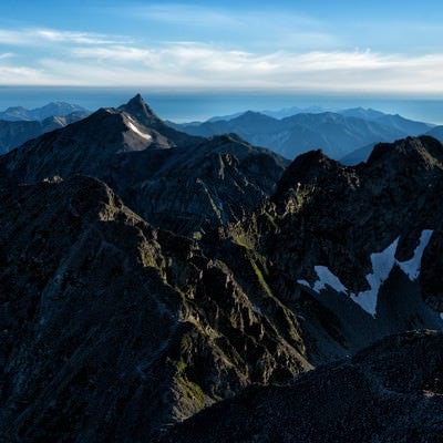 飛騨山脈の荒ぶる稜線の写真