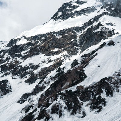 奥穂高岳の断崖（飛騨山脈）の写真