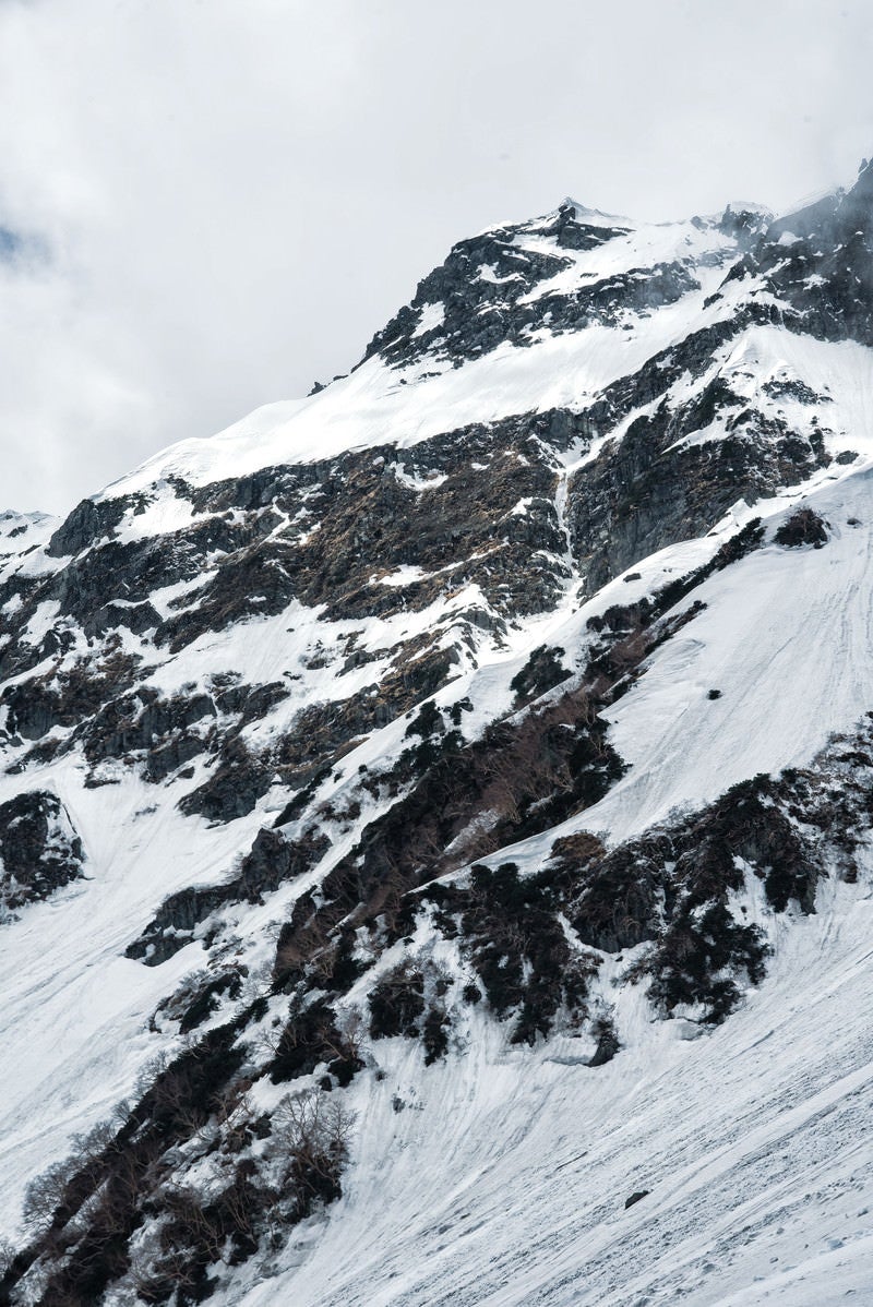 奥穂高岳の断崖（飛騨山脈）の写真