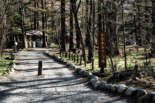小梨平キャンプ場へ続く道の写真
