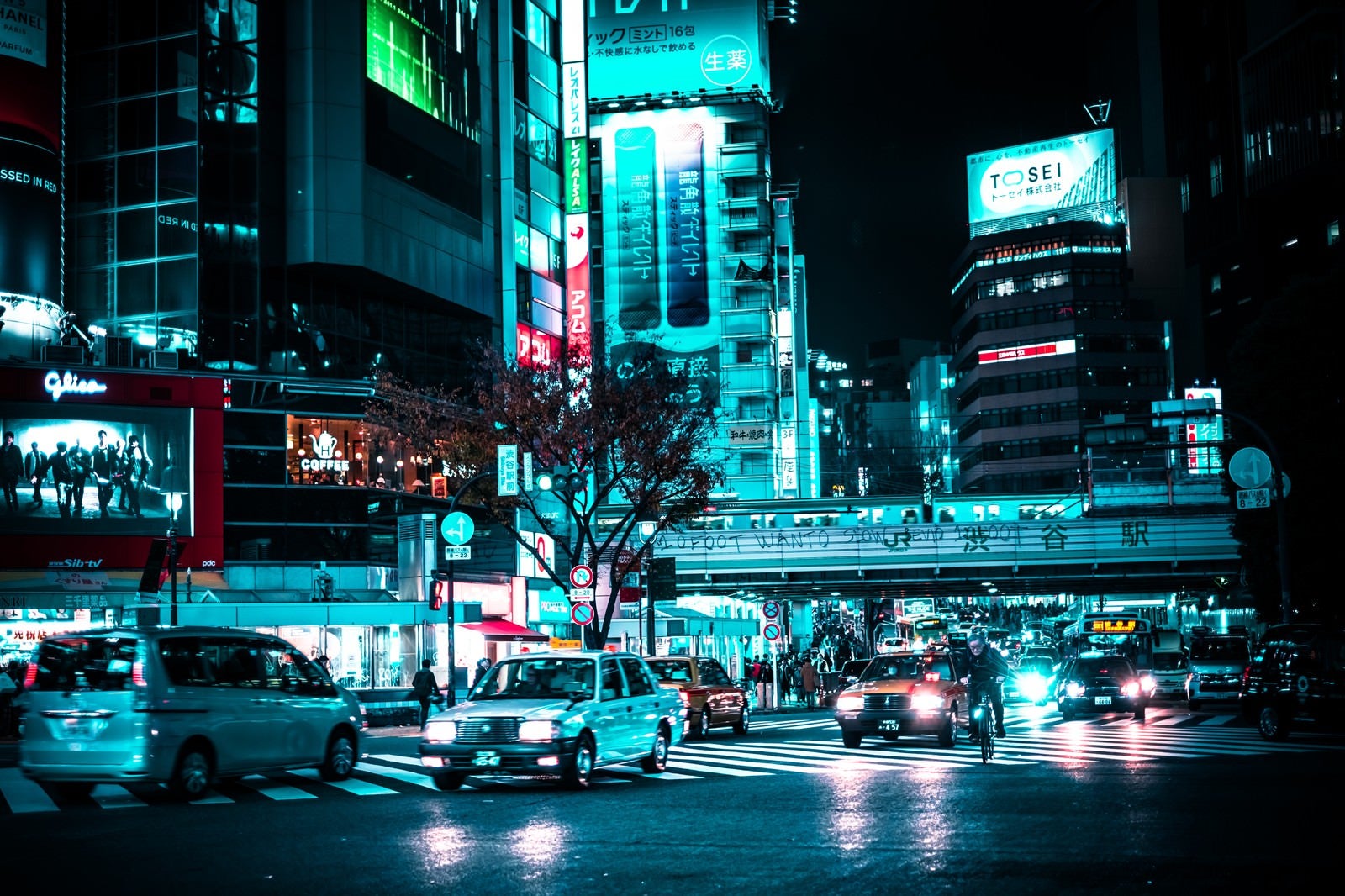 「渋谷駅前の車」の写真