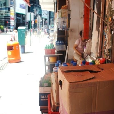 商店街の路地裏（香港）の写真
